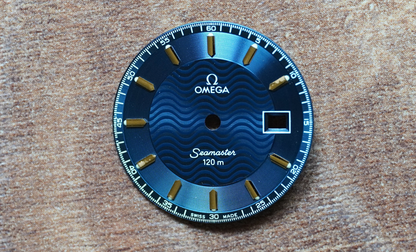Omega Dial Seamaster 120m - 596.1501 - blue incl. gold hands