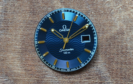 Omega Dial Seamaster 120m - 596.1501 - blue incl. gold hands