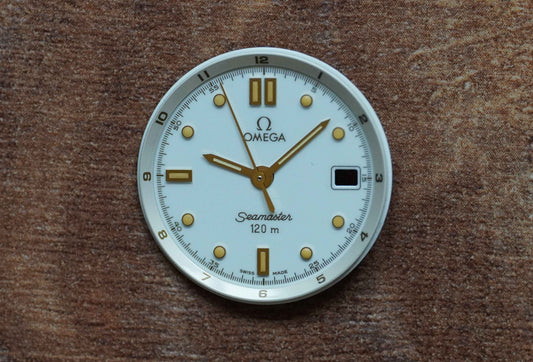 Omega Dial Seamaster 120m - 596.1501 - white incl. gold hands
