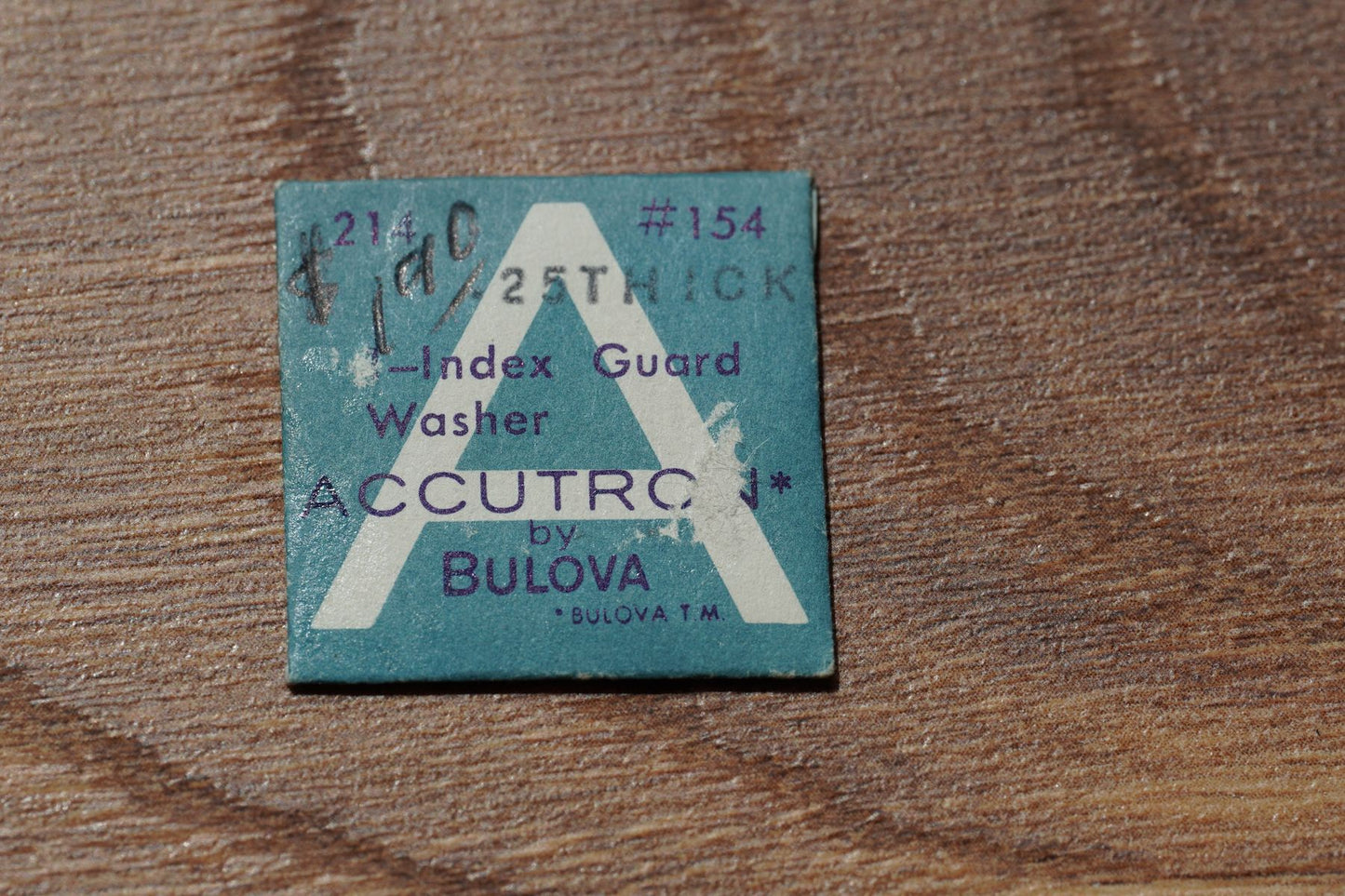 Bulova cal 214 part 154 Index guard washer 0,25 thick