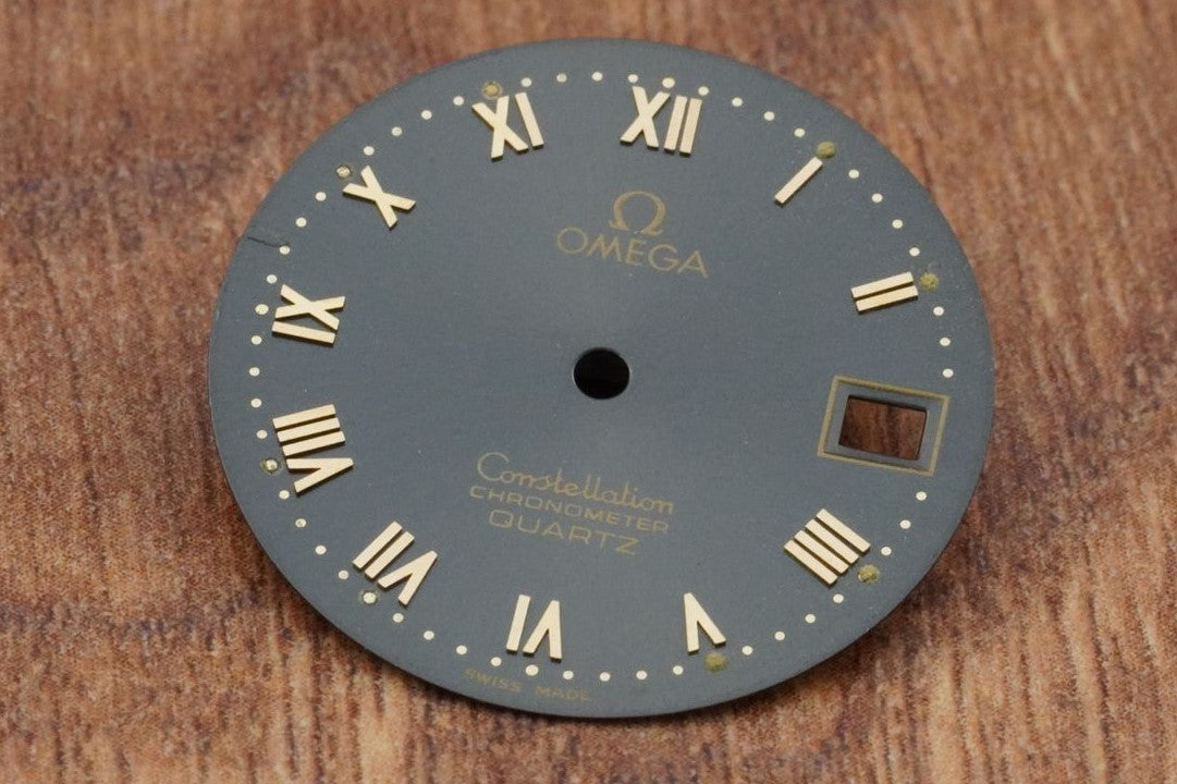 Omega Dial Constellation Chronometer Quartz Black with gold plated marks